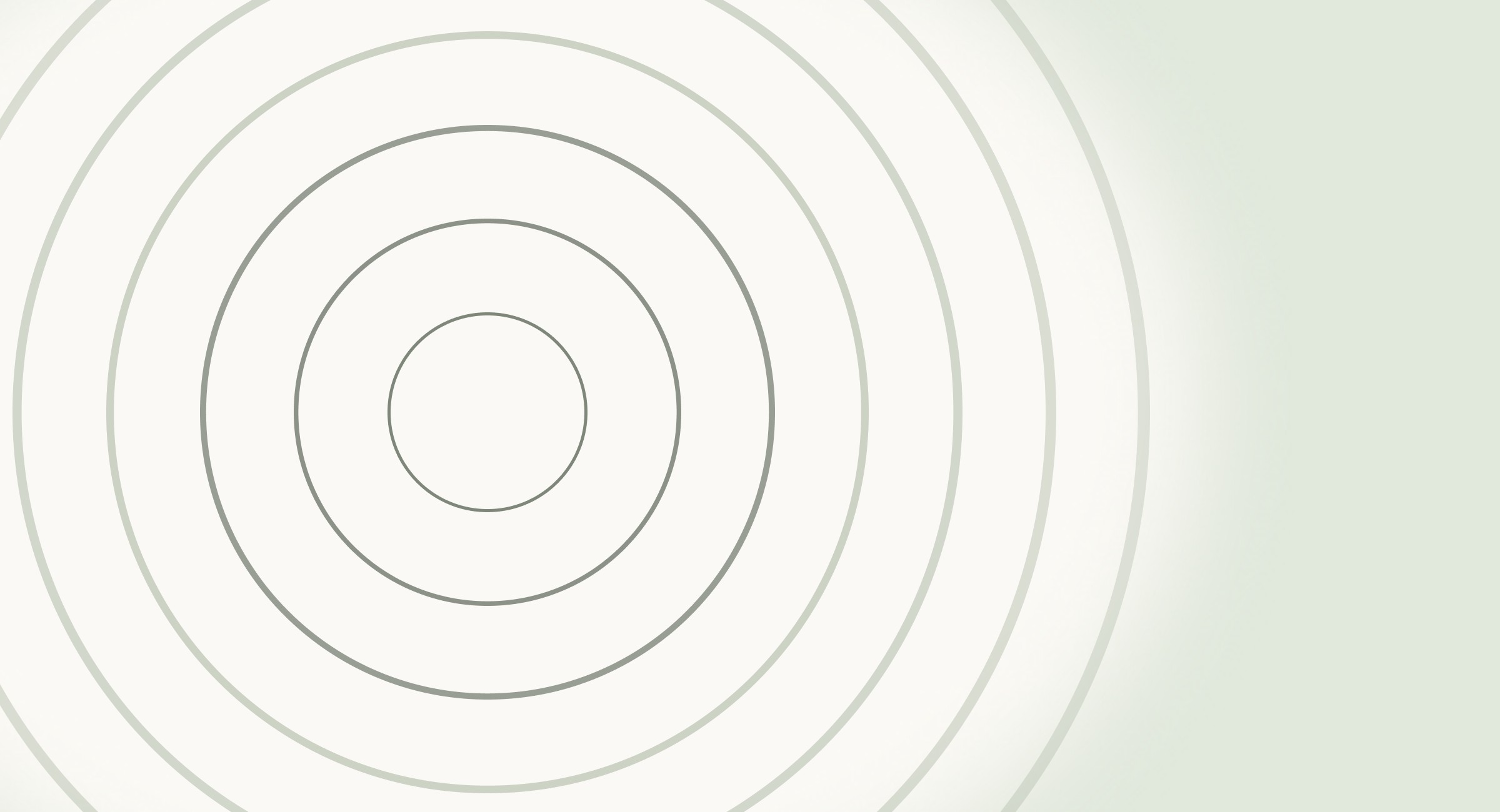 Concentric rings in pale green, widening outward.